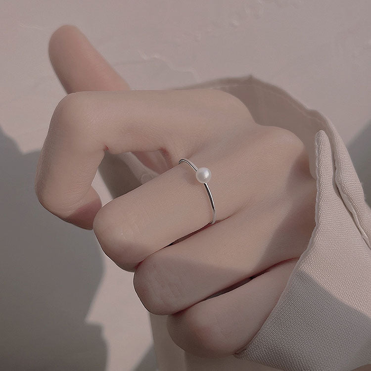 Damen minimalistischer Ring mit zarter Perle Shop Nory