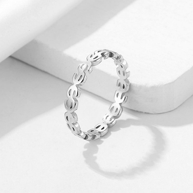 Damen Ring mit gehobenem Geldsymbol-Design Shop Nory