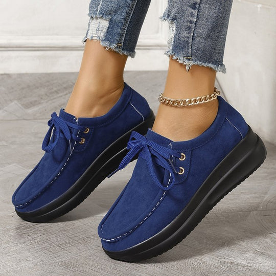 Damen Keilsneaker im Mokassinstil mit Veloursoptik und gepolsterter Komfortsohle Shop Nory