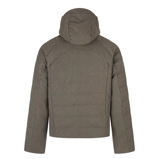 Herren wattierte Kurz-Steppjacke mit Kapuze, Tunnelzug und durchgehendem Reißverschluss Shop Nory