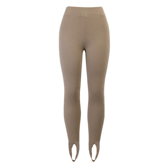 Damen Leggings mit strukturiertem Rippdesign und hohem Bund