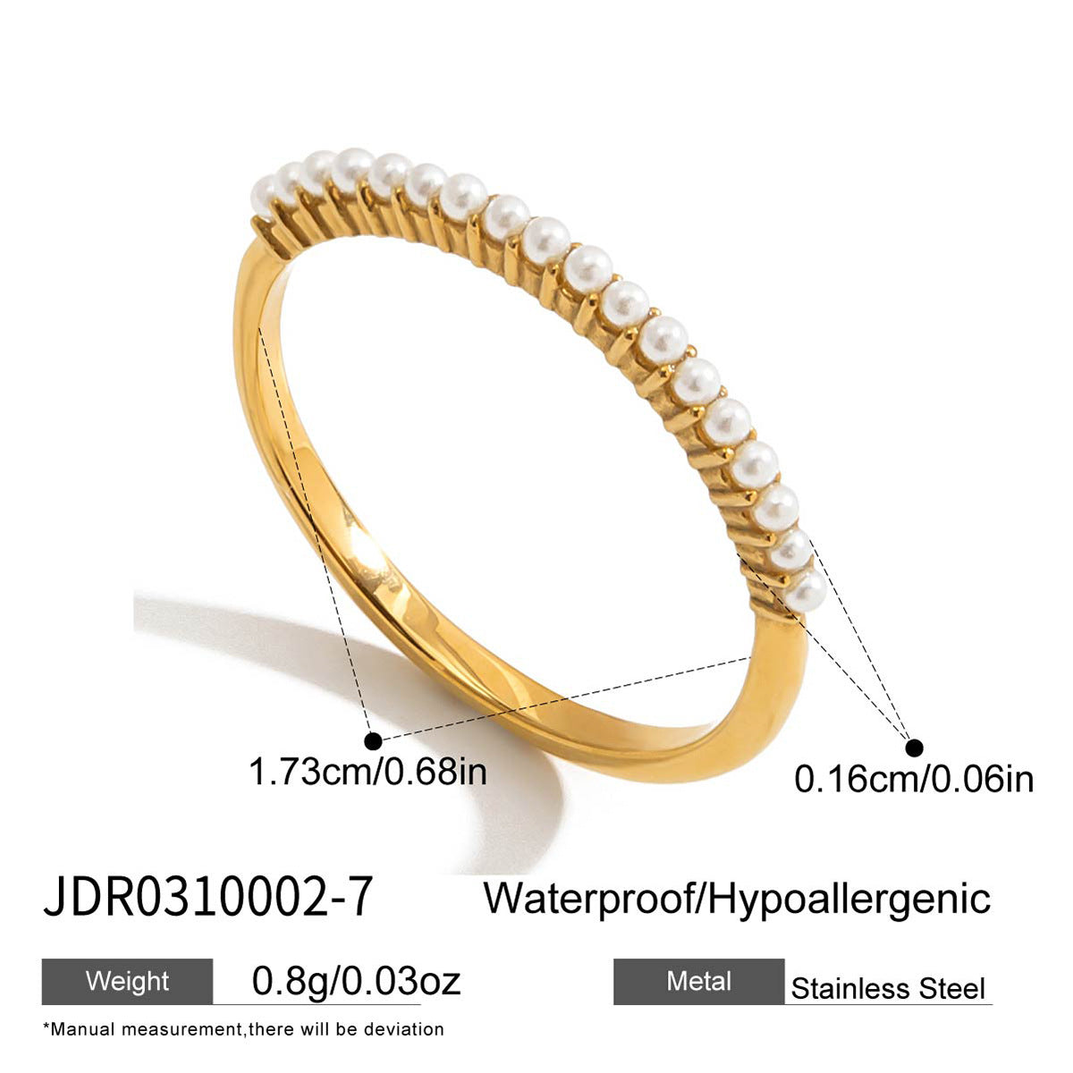 Damen Edelstahl Armband mit eleganten Perlenakzenten Shop Nory