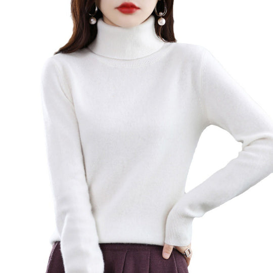 Damen Schmal geschnittener Rollkragenpullover aus kaschmirähnlichem Feinstrick mit softem Flor Shop Nory