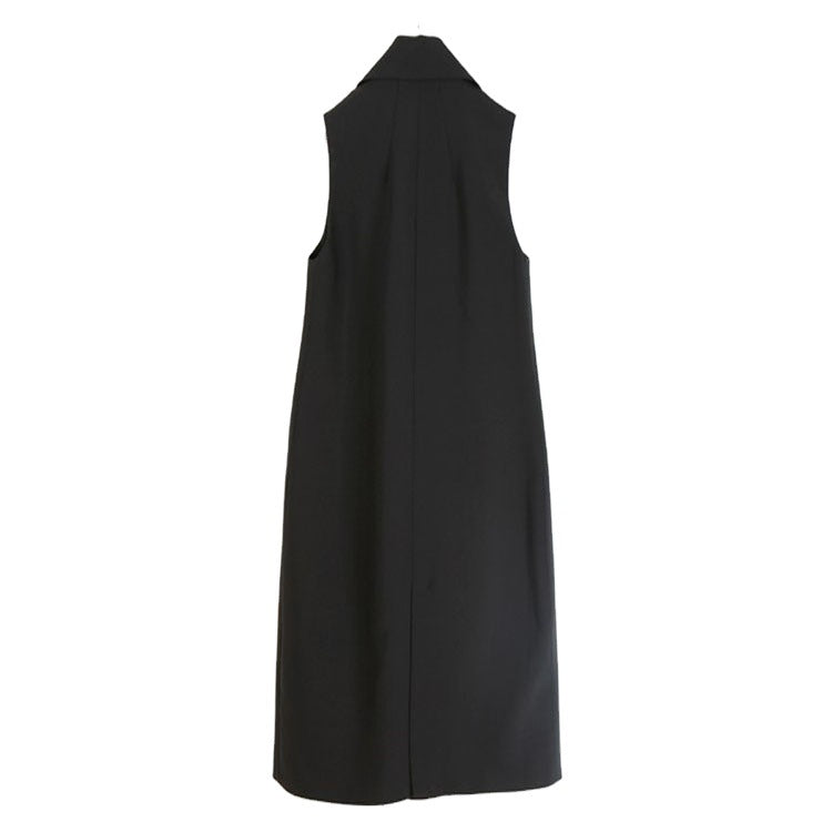 Damen Ärmellose A-Linien Longweste im Oversized Tailoring mit Schalkragen Shop Nory