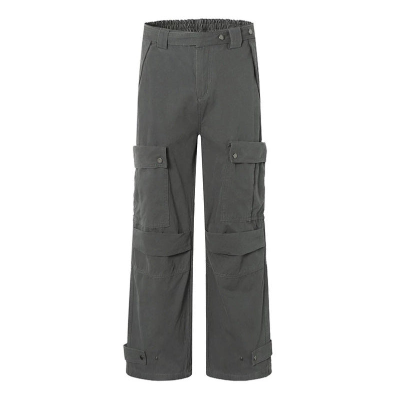 Damen weite Cargo-Culottehose mit hohem Bund, elastischem Taillenpass und Multi-Taschen Shop Nory