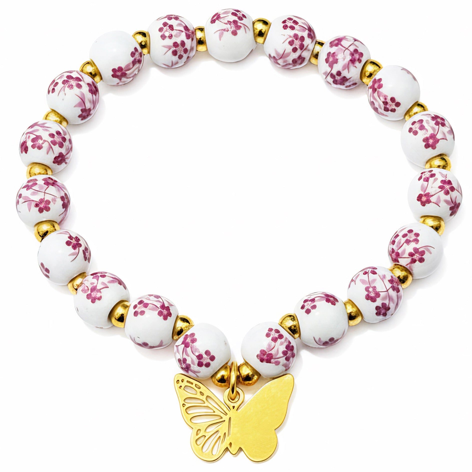 Damenarmband mit floralem Design und goldenen Akzenten Shop Nory