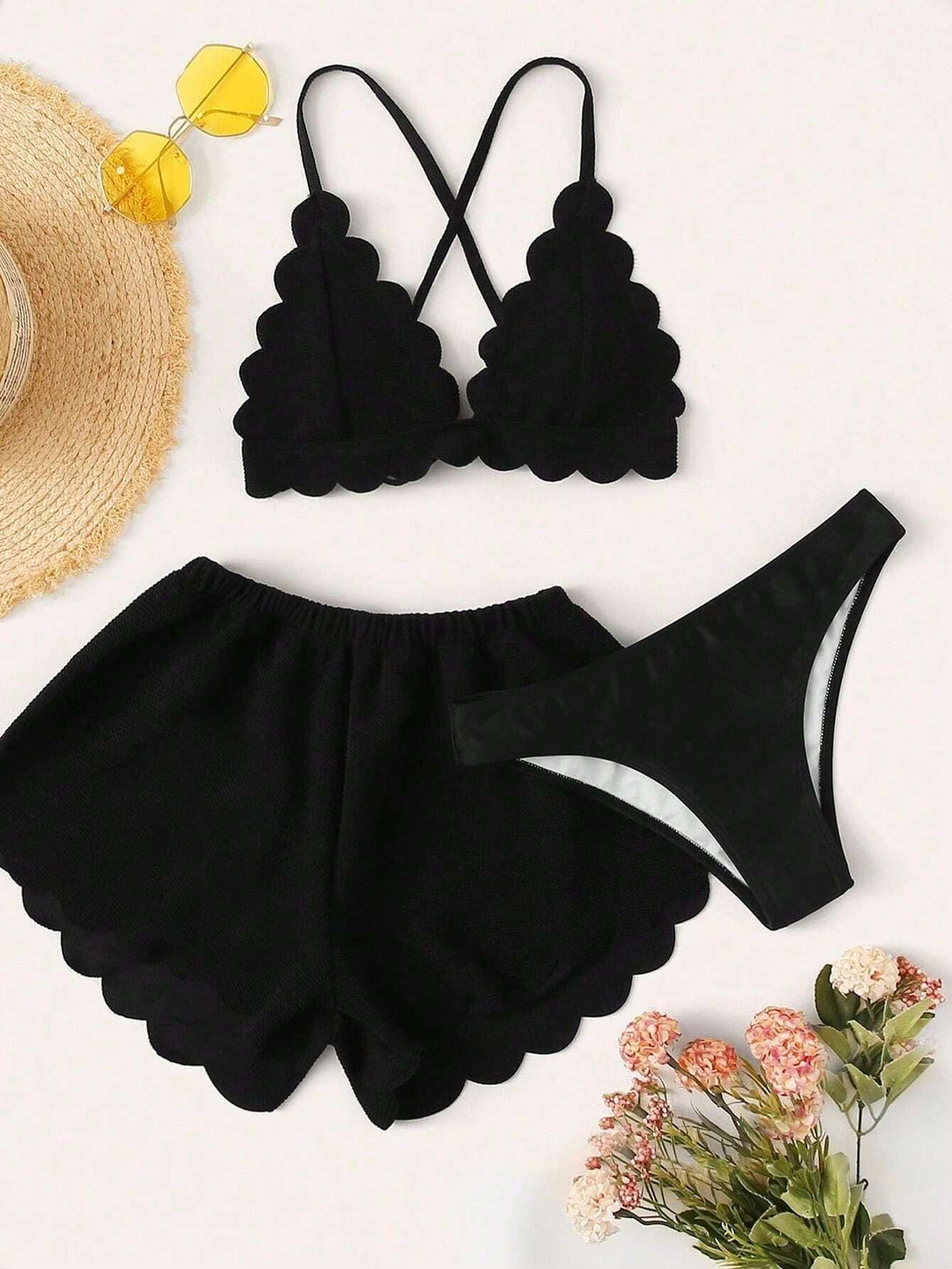 Damen Triangel-Bikini mit Shorts
