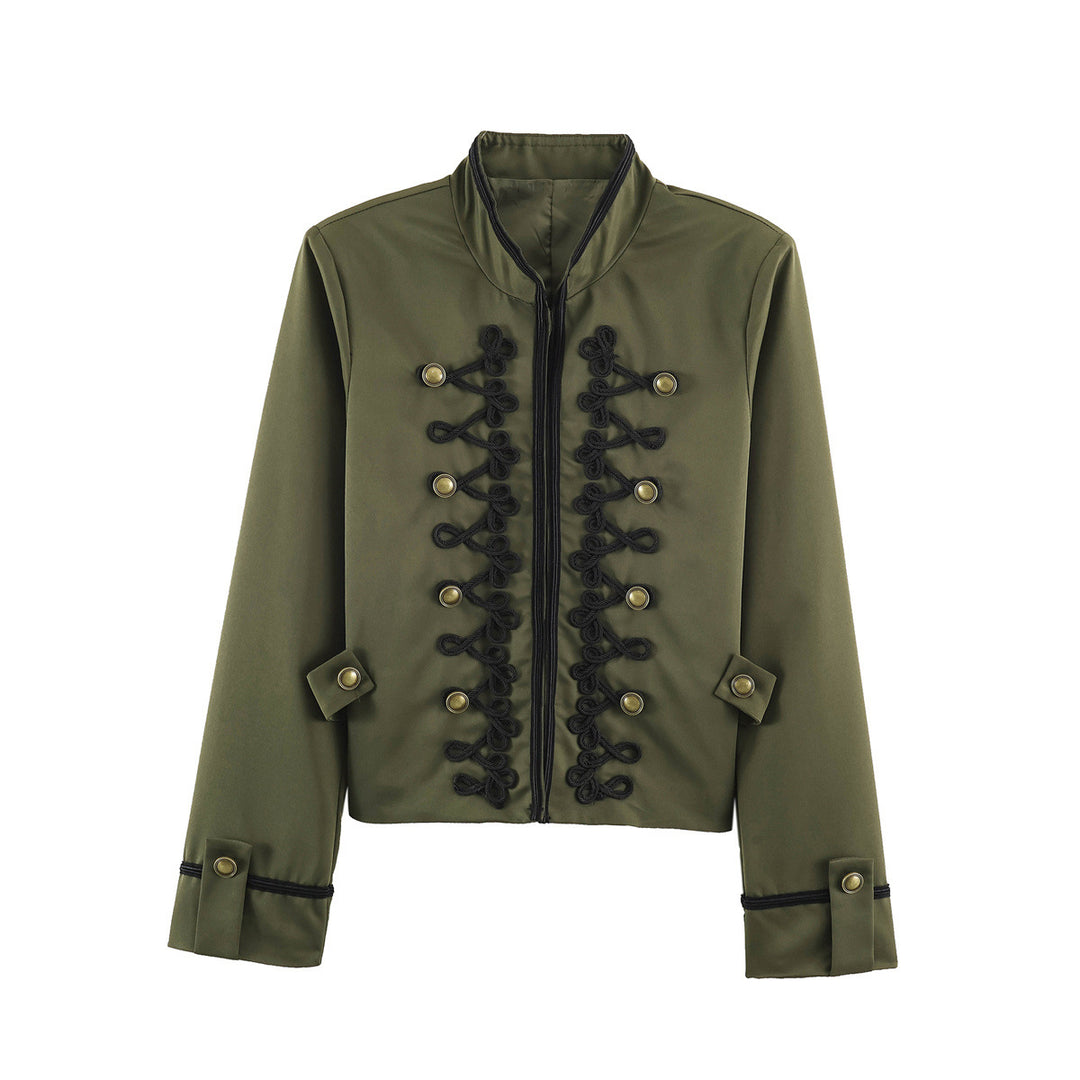 Damen Cropped Jacke im Matrosen‑Militär‑Mix mit Zierkordeln und Messingknöpfen Shop Nory