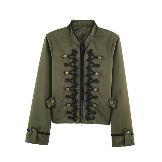 Damen Cropped Jacke im Matrosen‑Militär‑Mix mit Zierkordeln und Messingknöpfen Shop Nory