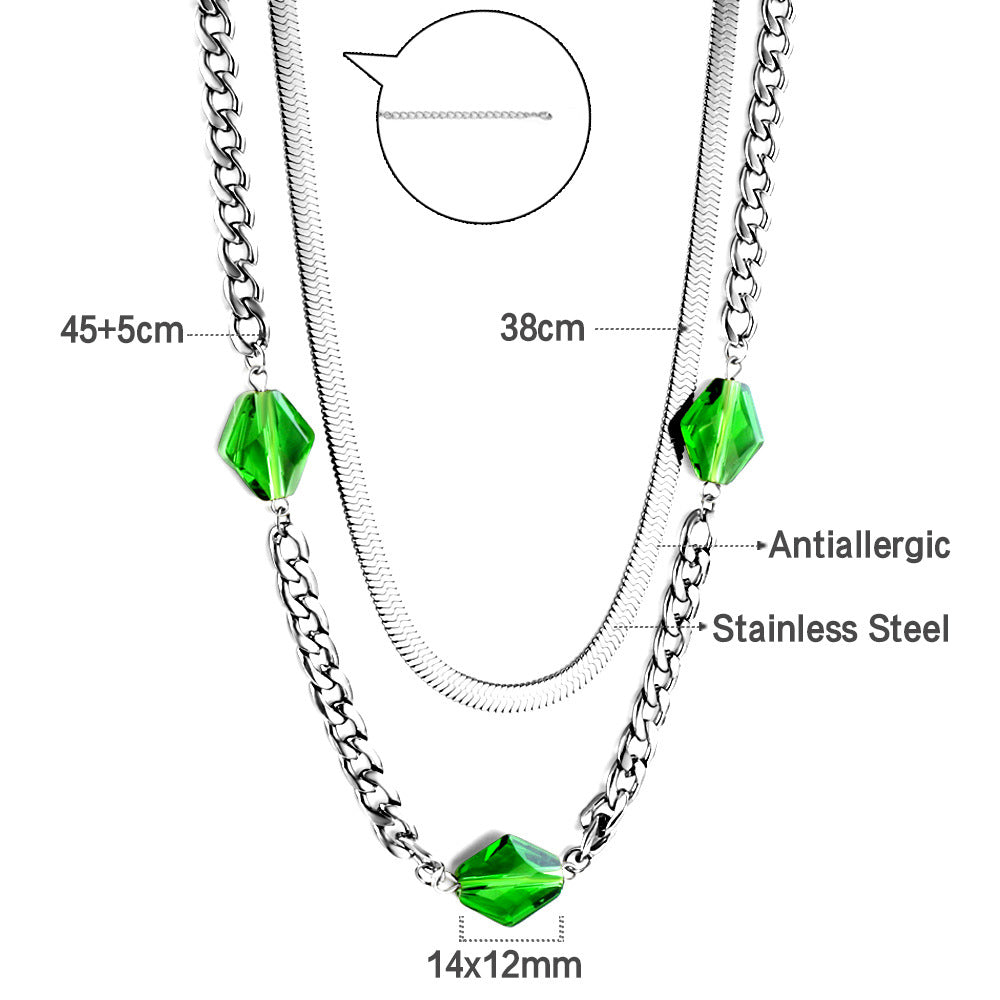 Damen multifunktionale Halskette mit bunten Kristallelementen und goldplattierter Oberfläche Shop Nory