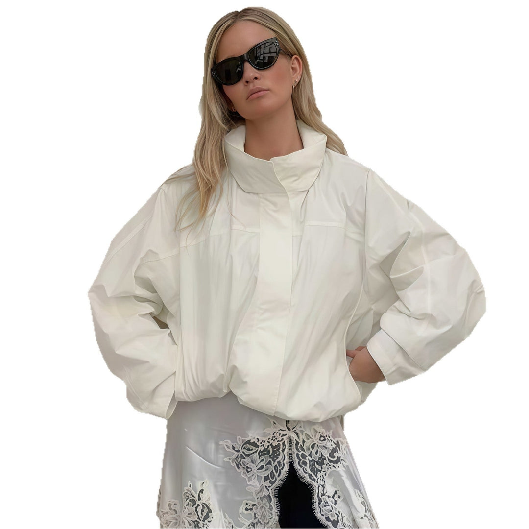 Damen moderne Übergangsjacke mit hohem Kragen Shopnory