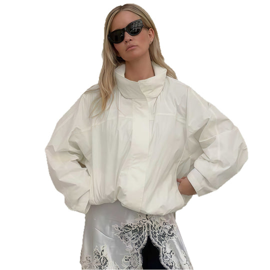 Damen moderne Übergangsjacke mit hohem Kragen Shopnory