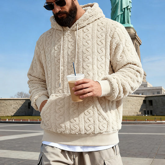 Herren Gefütterter Sherpa‑Hoodie mit Zopfmuster und Kapuze Shop Nory