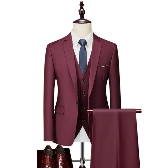 Herren Dreiteiliger Slim-Fit Businessanzug mit Weste und schmaler Silhouette Shop Nory