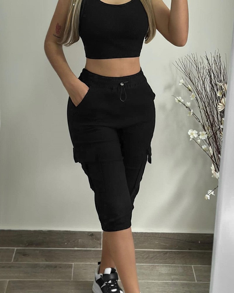 Damen Cargo-Jogginghose mit praktischen Taschen und elastischem Bündchen