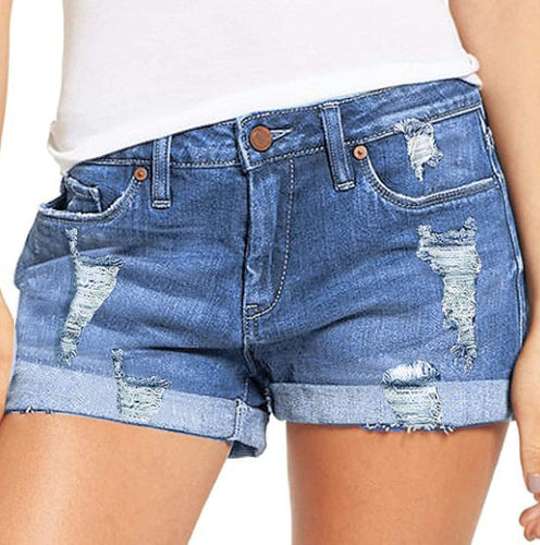Damen Jeans-Shorts im lässigen Destroyed-Look