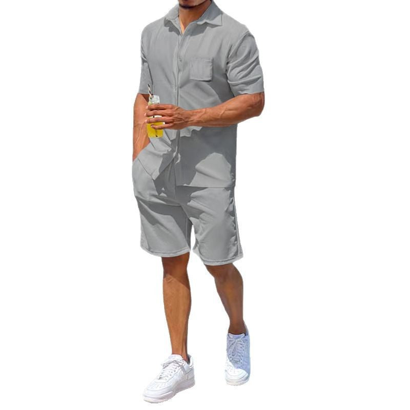 Herren lässiger Kurzoverall mit praktischen Taschen