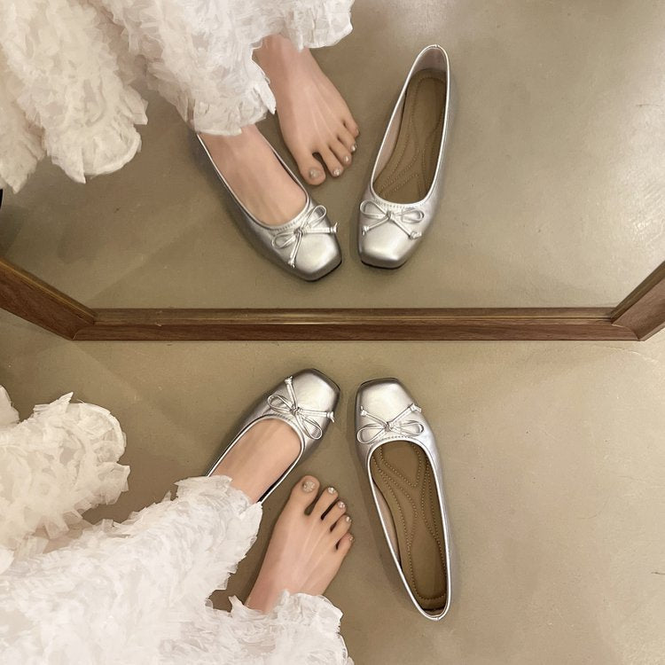 Damen Ballerinas mit zartem Schleifenakzent und gepolsterter Innensohle