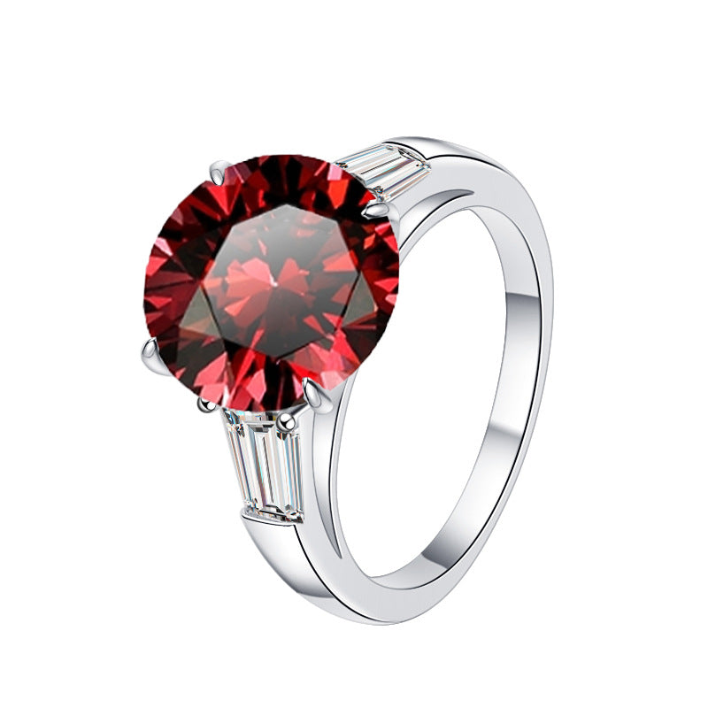 Damenring mit strahlendem blauen Kristall und eleganten Akzenten Shop Nory