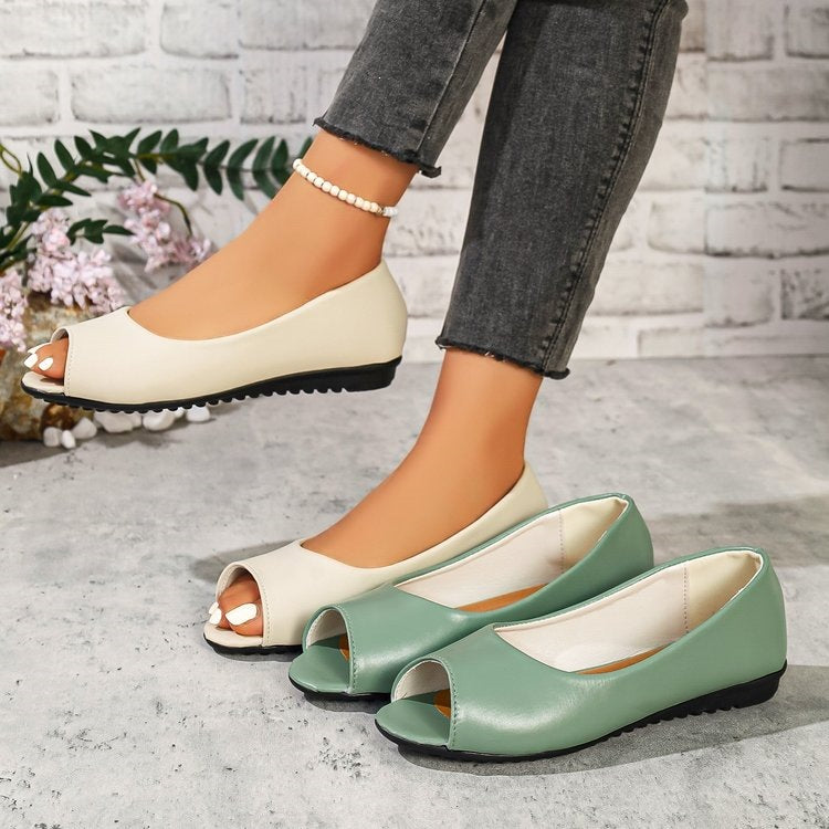 Damen Offene Ballerinas mit anatomischem Fußbett Shopnory