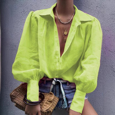 Damen Bluse mit voluminösen Ärmeln und elegantem Kragen