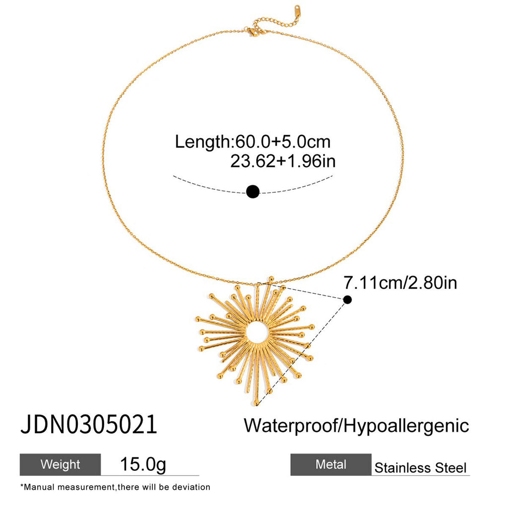 Damen Halskette mit stilvollem Sonnenanhänger aus hypoallergenem Edelstahl Shop Nory