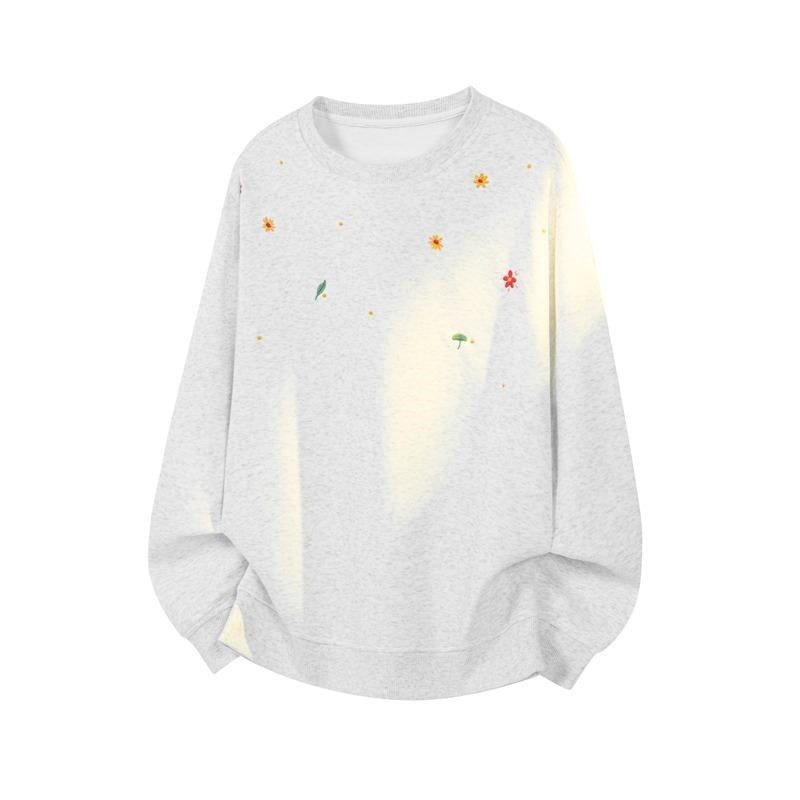 Herren Rundhals-Sweatshirt mit minimalistischer Blumenstickerei und cleanem Schnitt Shop Nory