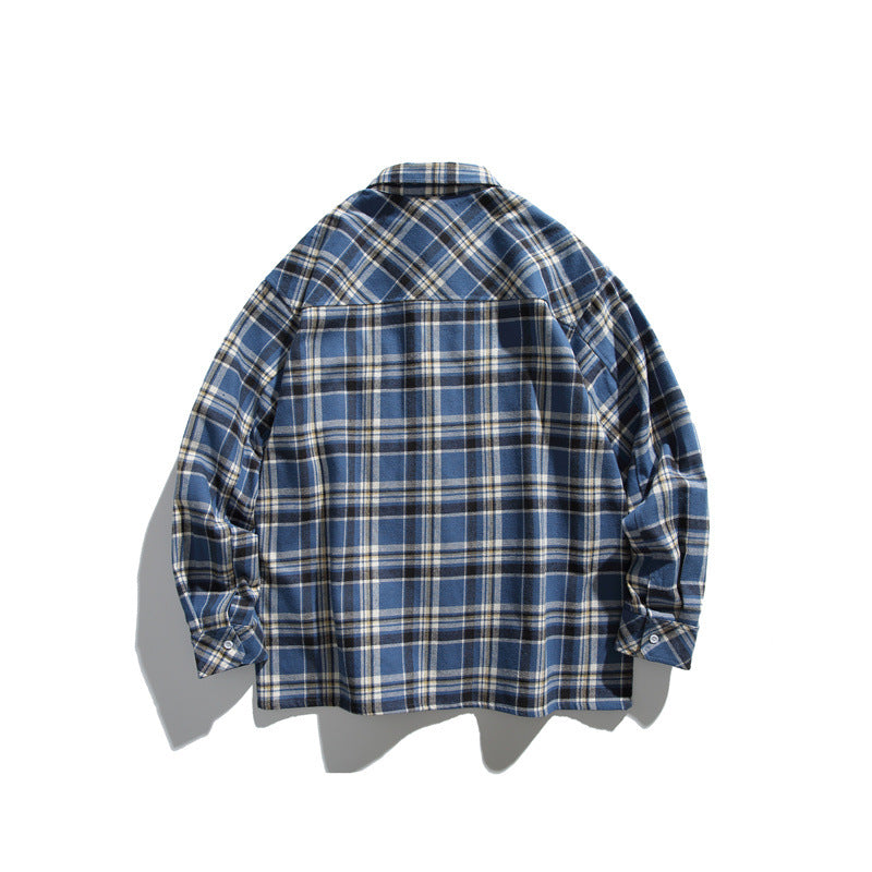 Herren Karierte Overshirt-Jacke aus flauschigem Baumwollmix mit aufgesetzten Brusttaschen Shop Nory