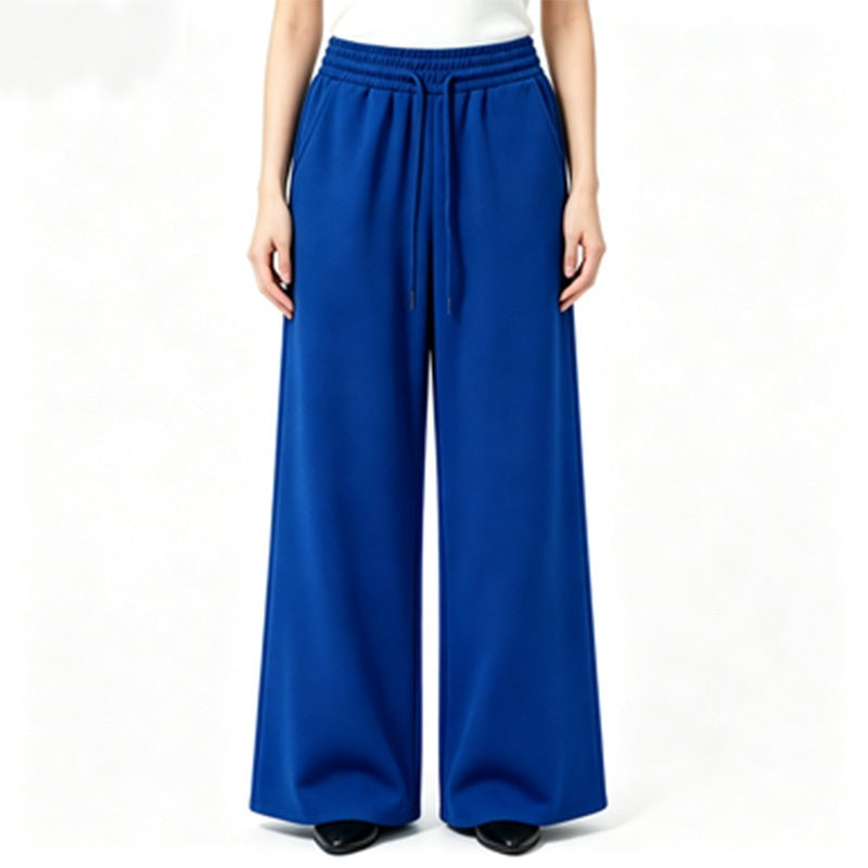 Damen nan weite High-Waist Loungehose mit elastischem Bund, Kordelzug und fließendem Jersey Shop Nory