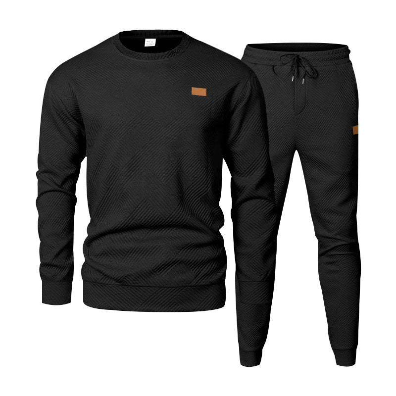 Herren Feinstrukturiertes Lounge-Set mit Rundhals-Pullover & schmaler Jogginghose Shop Nory