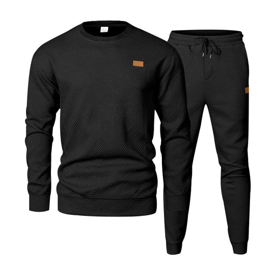 Herren Feinstrukturiertes Lounge-Set mit Rundhals-Pullover & schmaler Jogginghose Shop Nory