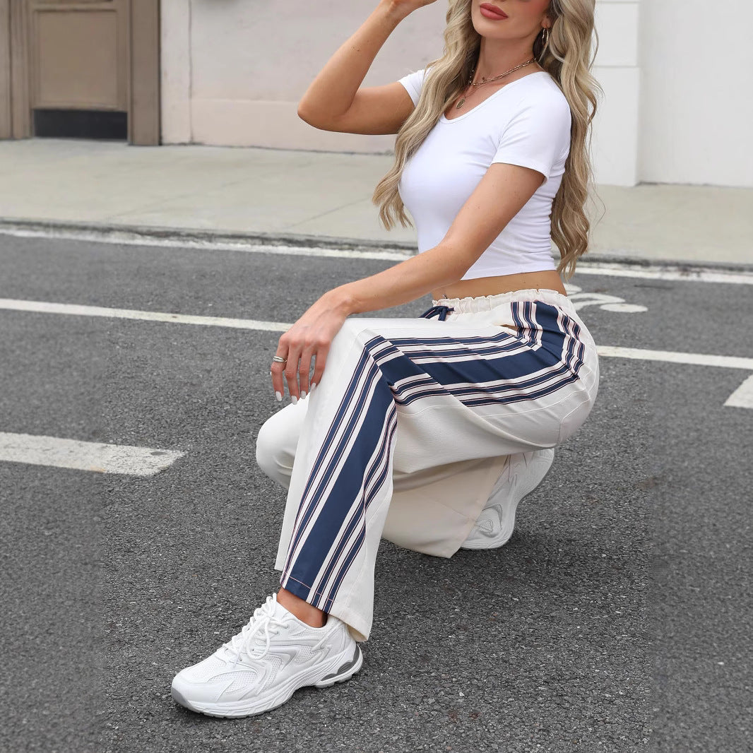 Damen Lässige Sporthose mit seitlichen Streifen