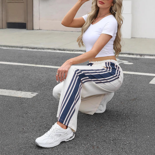 Damen Lässige Sporthose mit seitlichen Streifen