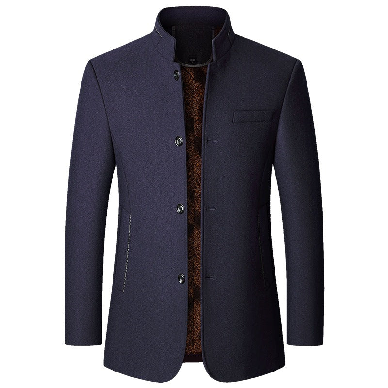 Herren Wollmantel mit Stehkragen und gesteppter Thermofütterung Shop Nory
