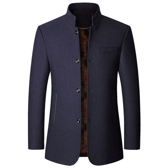 Herren Wollmantel mit Stehkragen und gesteppter Thermofütterung Shop Nory