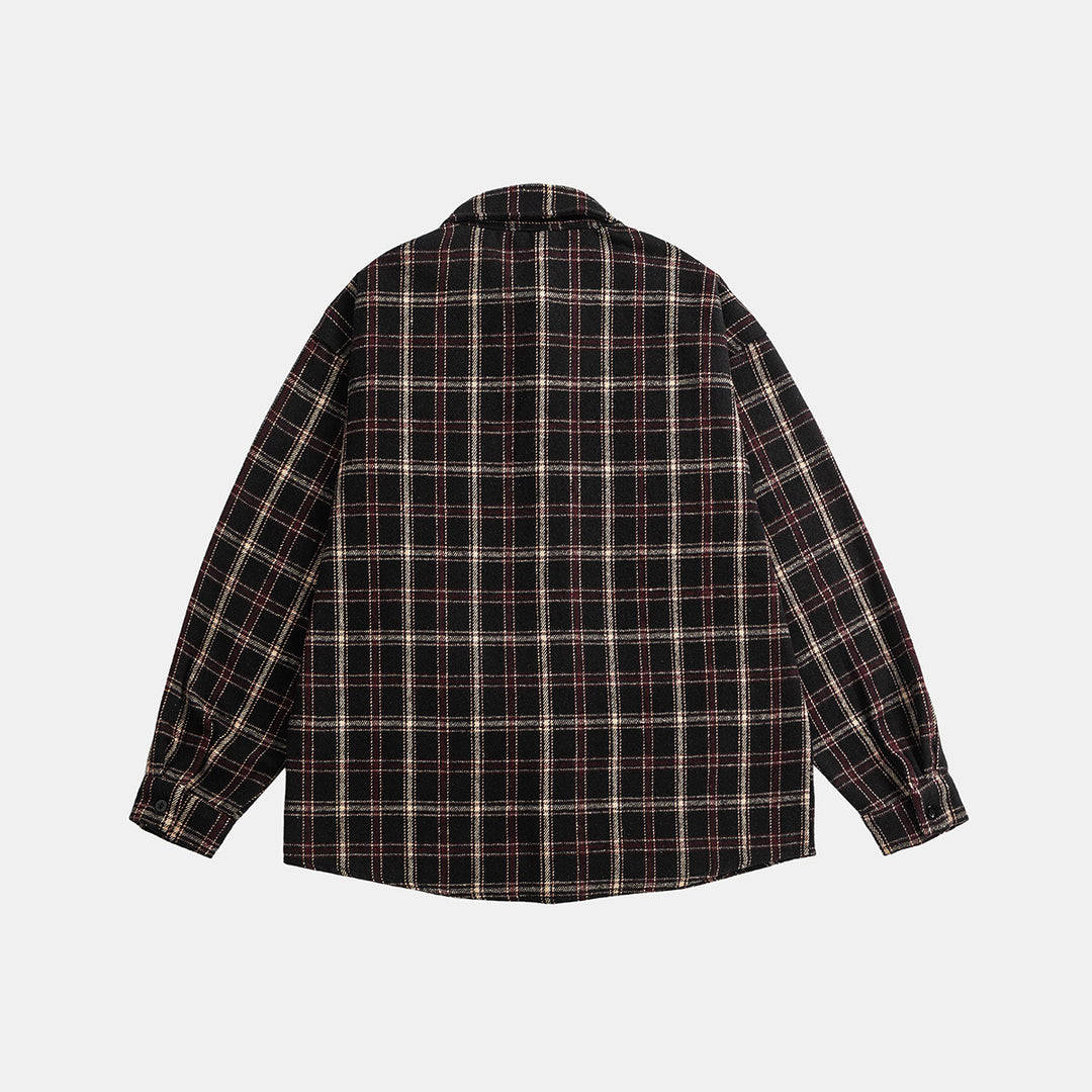 Unisex Oversize Karo-Hemdjacke im Boxy-Cut mit aufgesetzter Brusttasche und Soft-Flanell Shop Nory