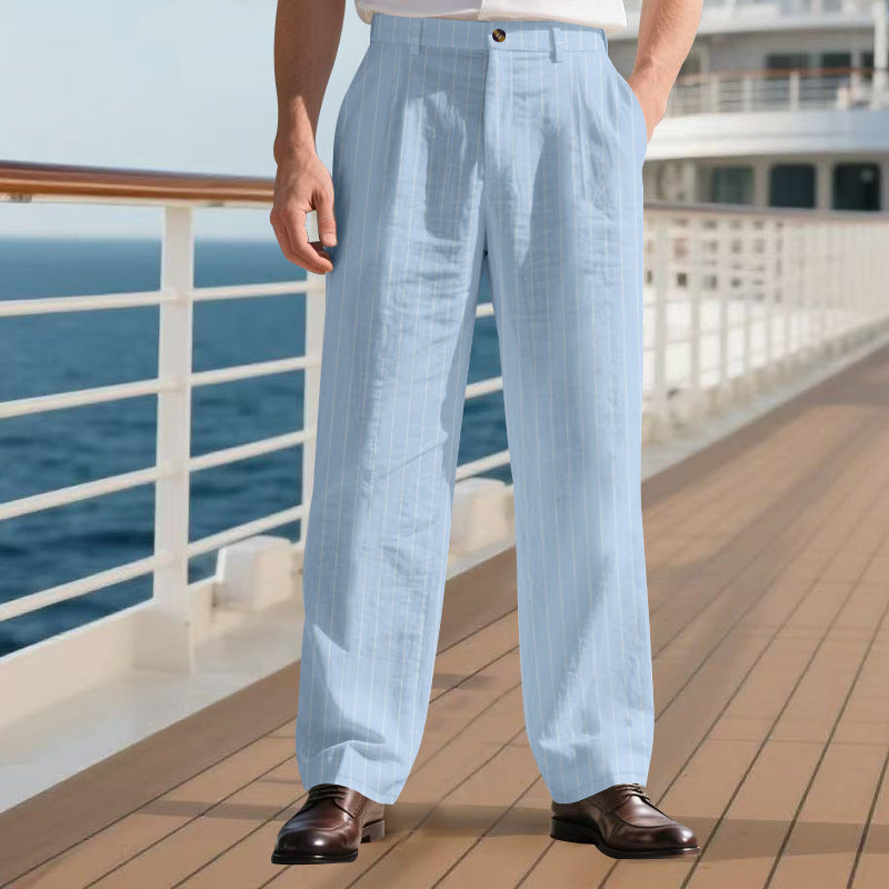 Herren elegante Anzughose mit schmalen Nadelstreifen