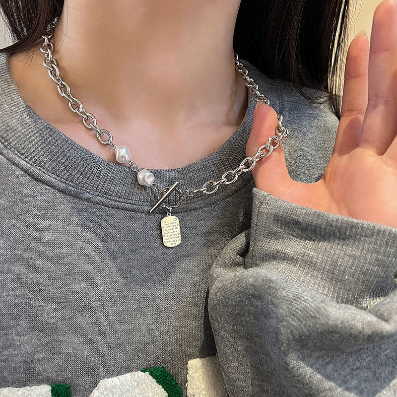 Damen Kette mit eleganten Perlen und exquisite Anhänger Shop Nory