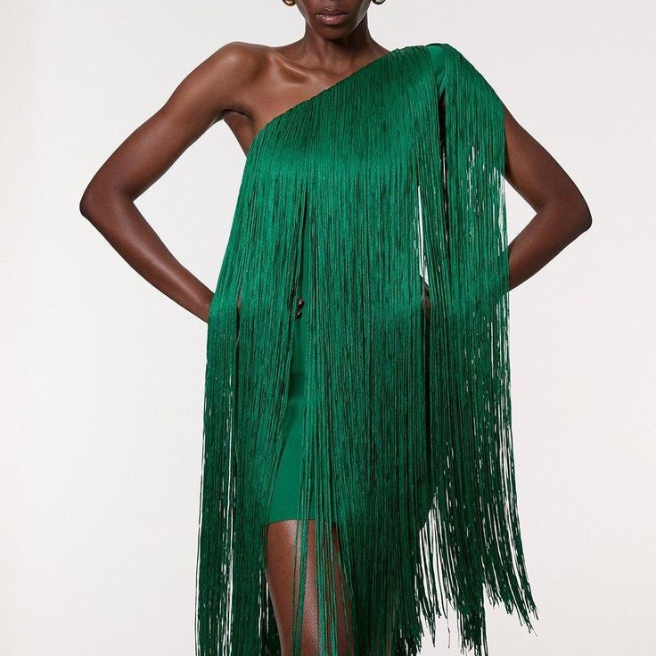 Damen Fransen-Kleid Shopnory