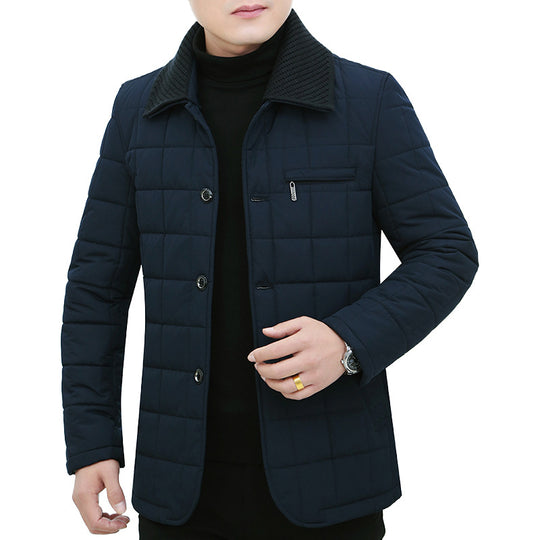Herren Steppjacke mit Boxsteppung, Cordkragen und Brust-Reißverschlusstasche Shop Nory