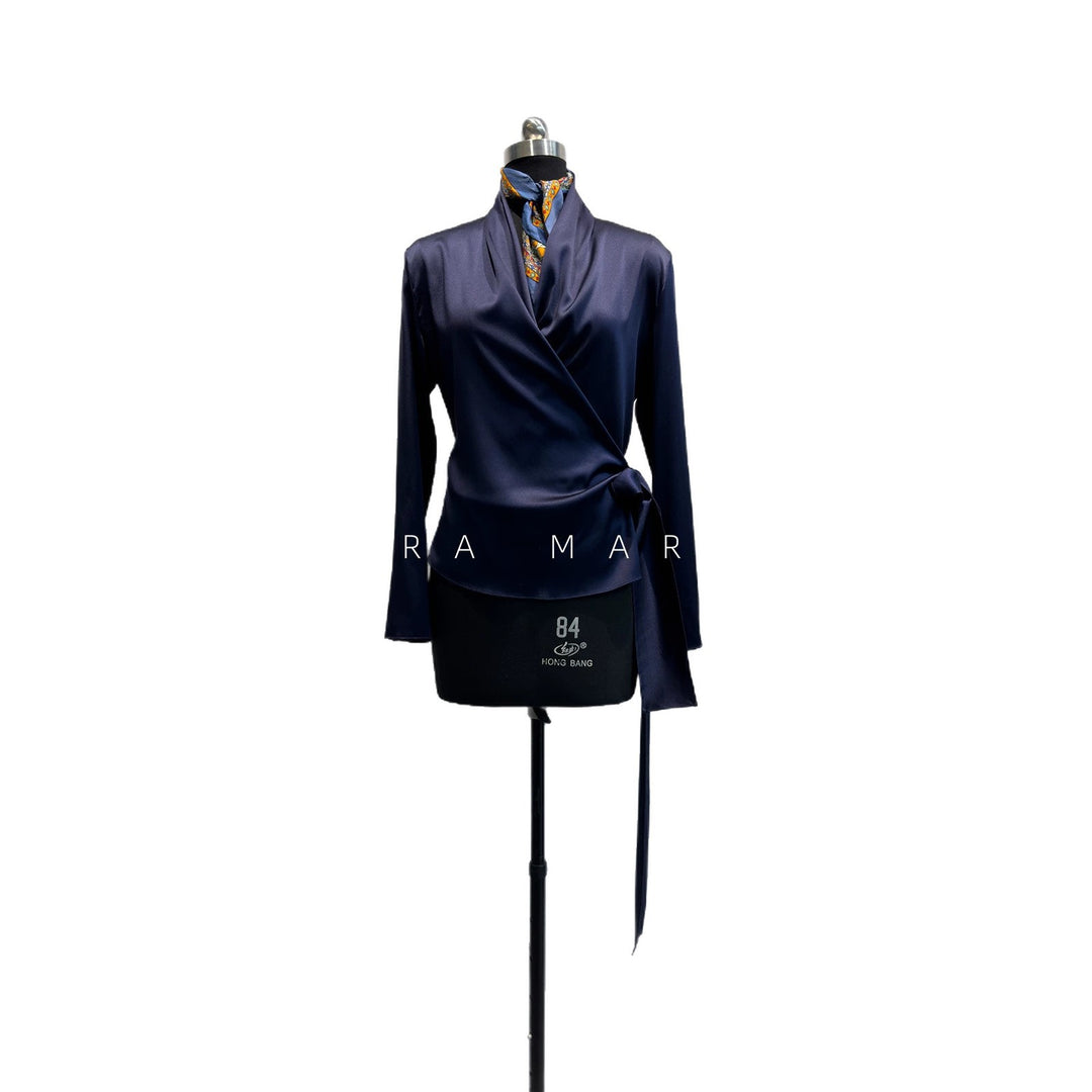 Damen Elegante Wickelbluse Shop Nory