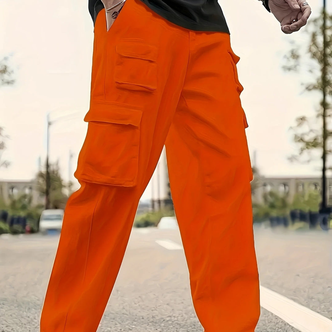 Herren Multifunktionale Cargo-Hose mit mehreren Klapptaschen und geradem Bein Shop Nory