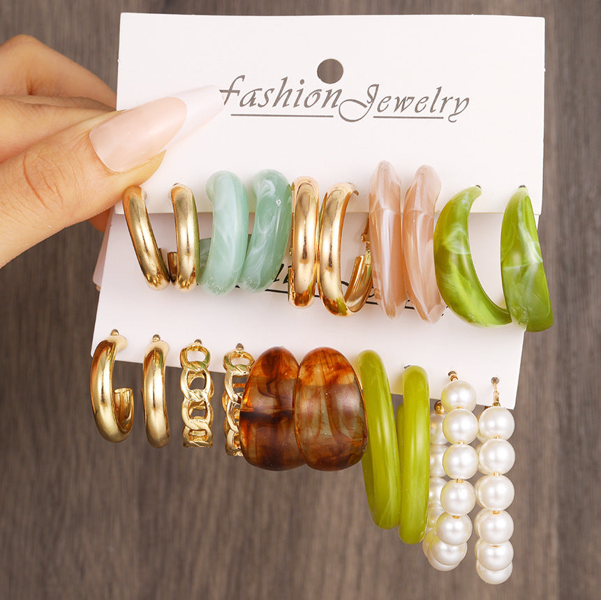 Damen Ohrstecker-Set mit bunten und variierenden Designs Shop Nory
