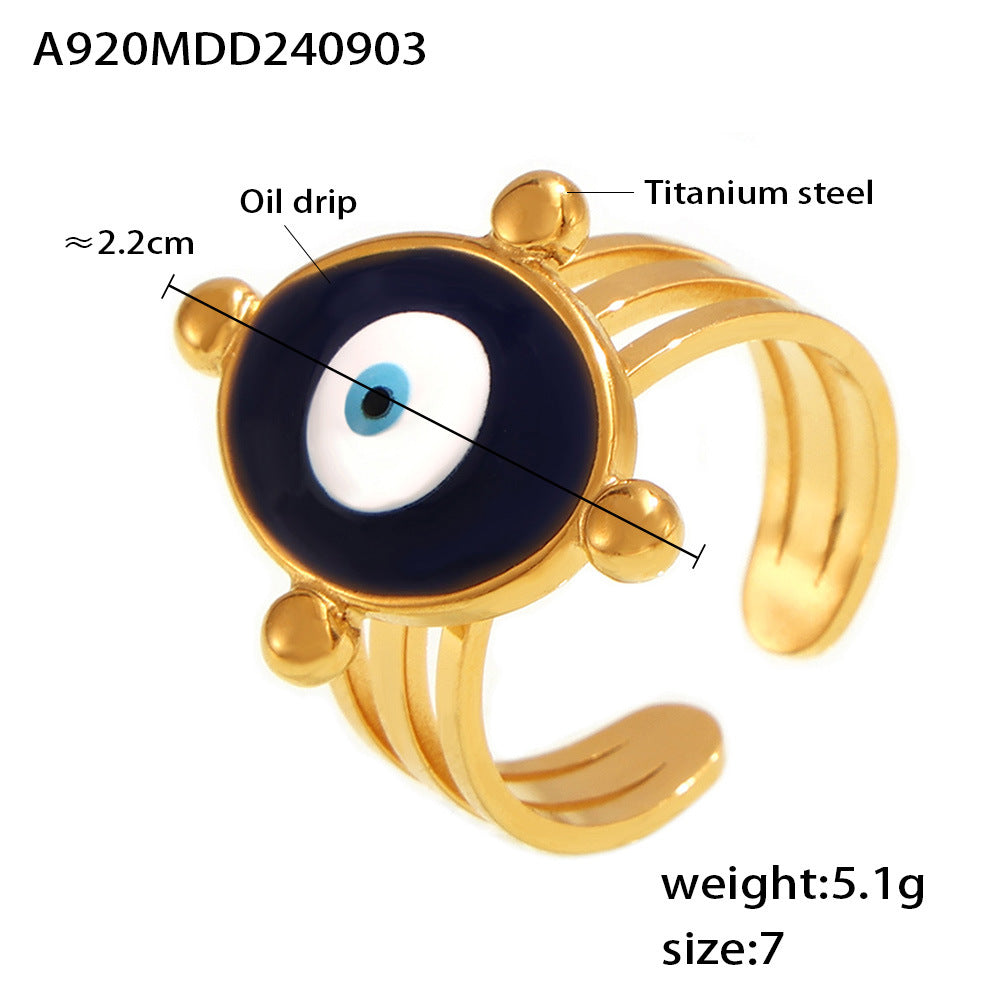 Damen Offener Ring mit Augenmotiven aus hochwertigem Titanstahl Shop Nory