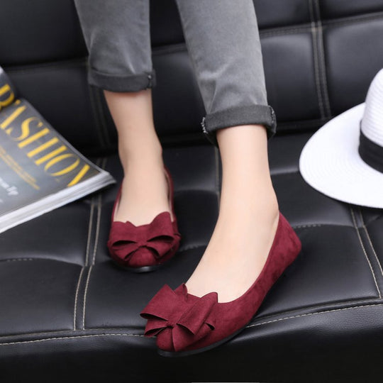 Damen Ballerina mit dekorativen Schleifenapplikationen und bequemer Passform Shopnory