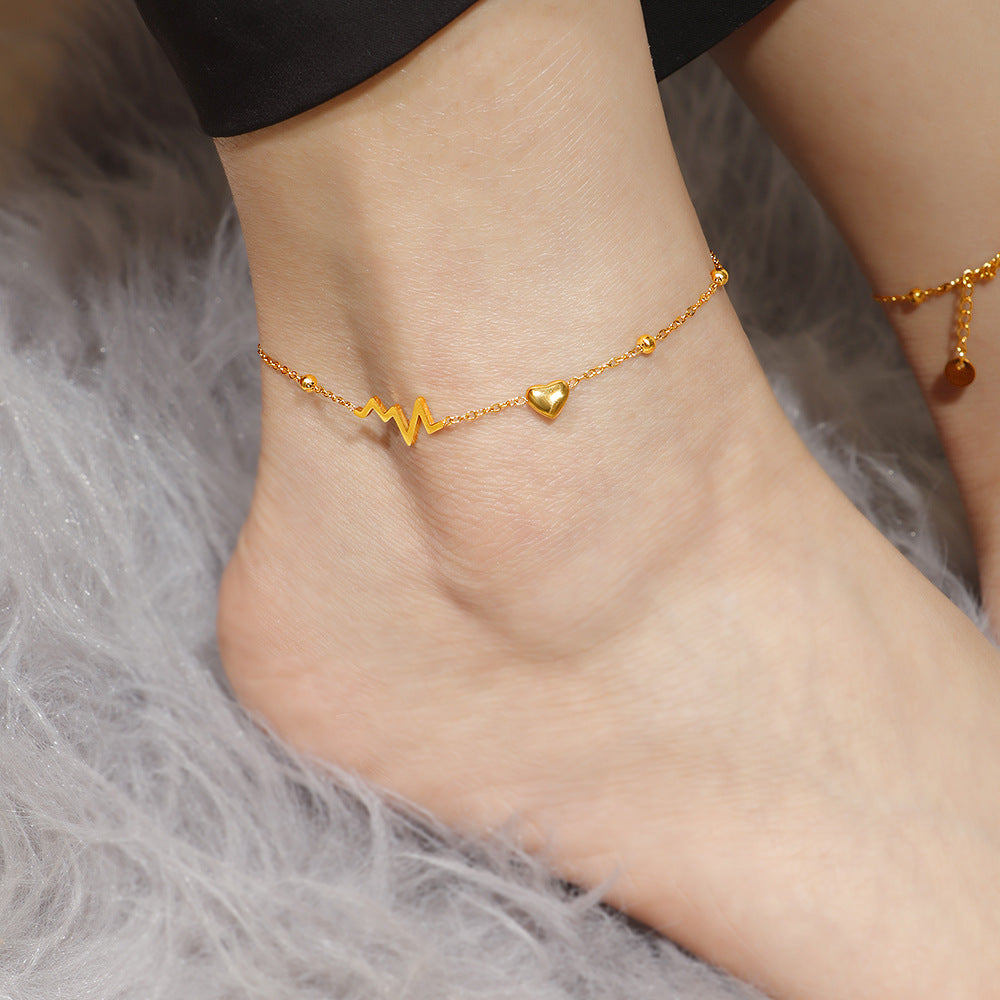 Frauen Heartbeat Charm Fußkette Shop Nory