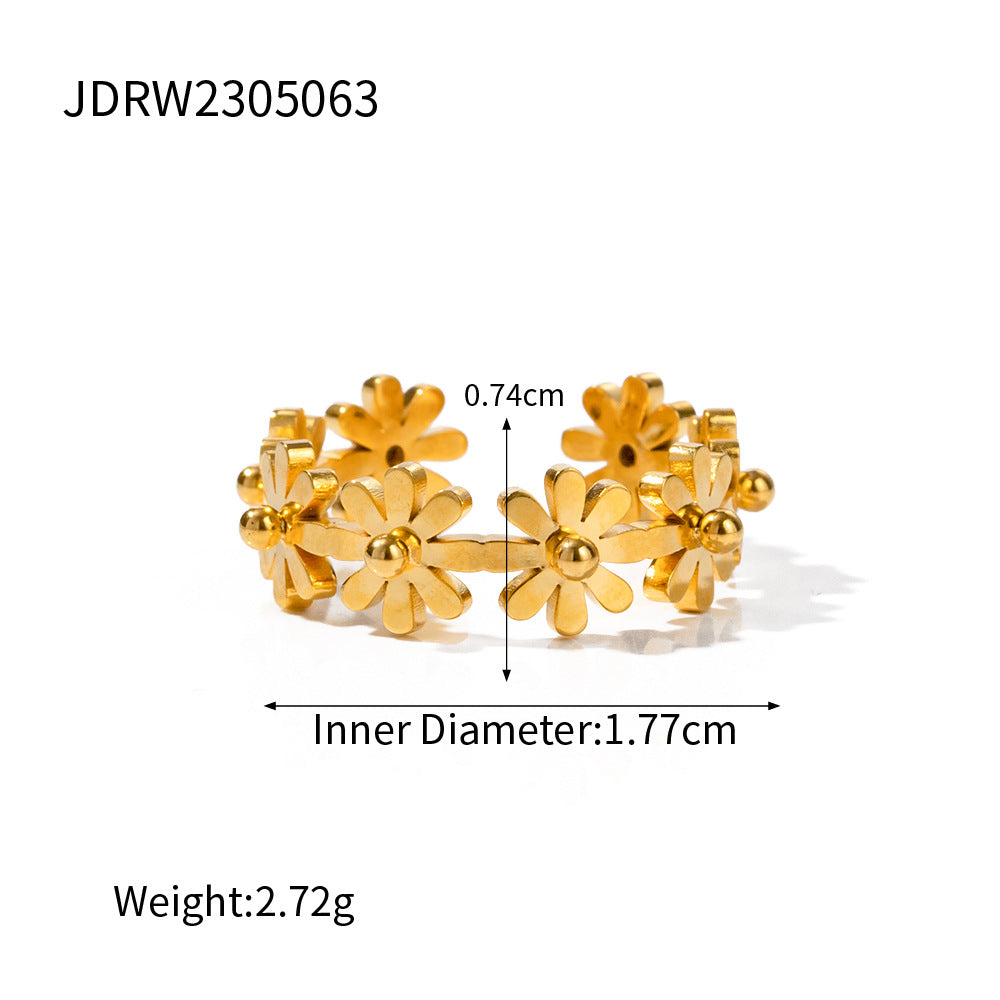 Damen Blumiger Ring mit verstellbarem Design Shop Nory