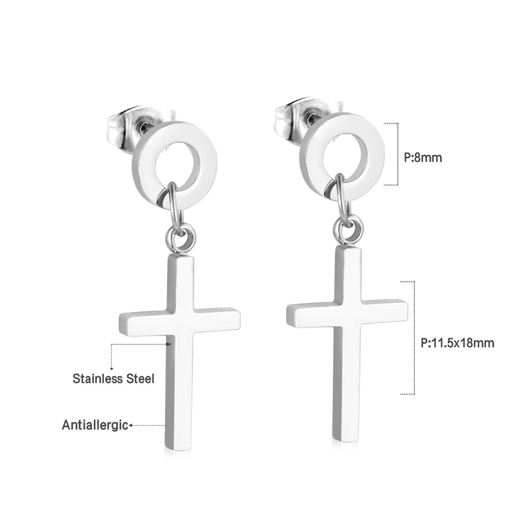 Damen Ohrringe mit elegantem, doppellagigem Rechteckdesign aus Edelstahl und goldplattierter Oberfläche Shop Nory