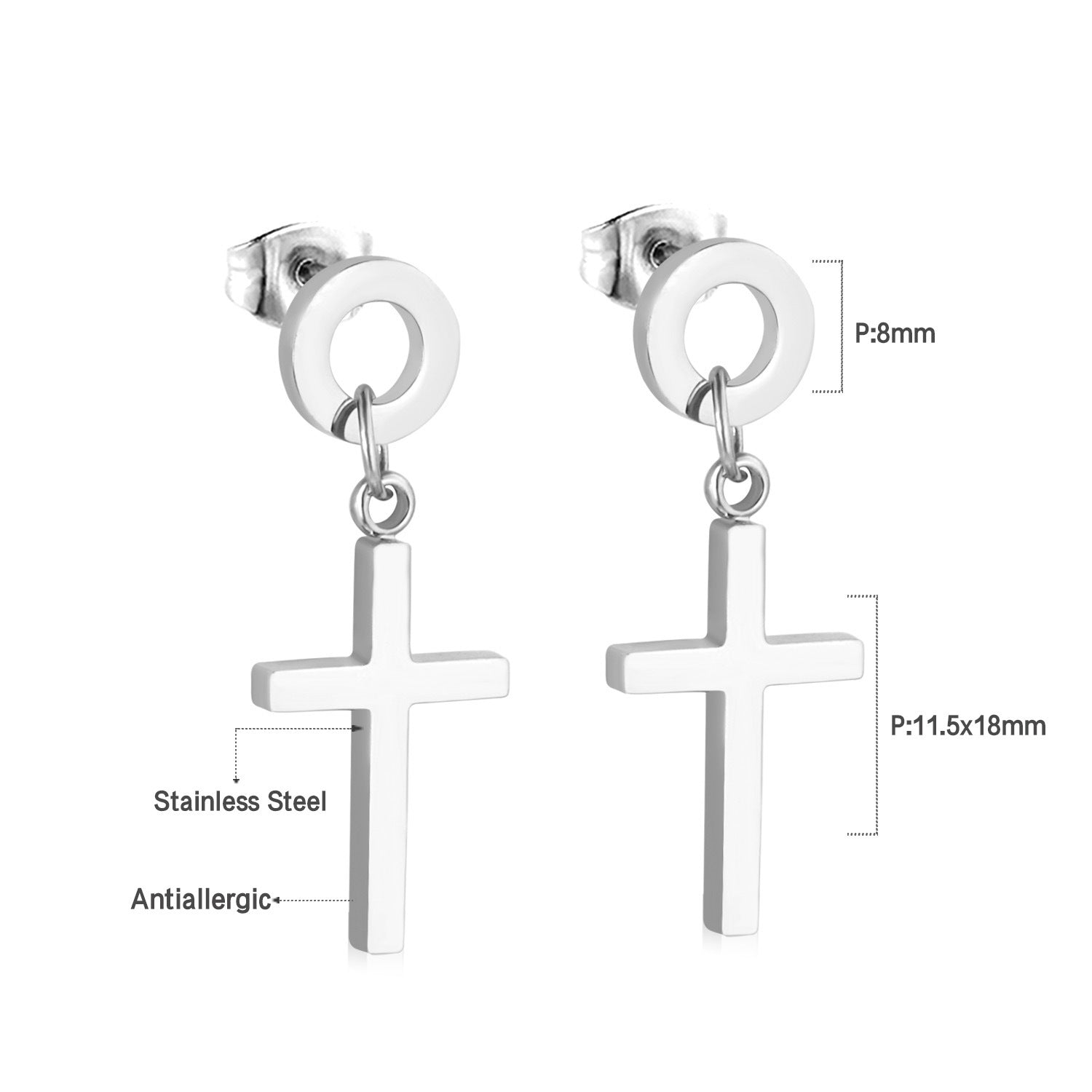 Damen Ohrringe mit elegantem, doppellagigem Rechteckdesign aus Edelstahl und goldplattierter Oberfläche Shop Nory