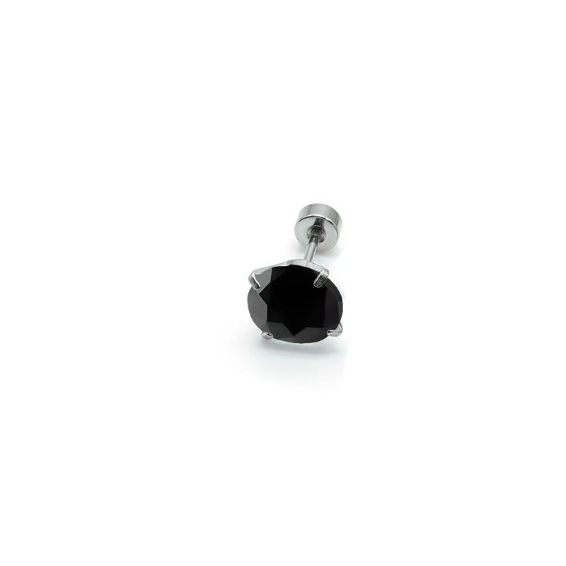 Minimalistischer Edelstahl Ohrstecker mit Facettiertem Kristallchaton und Schraubverschluss